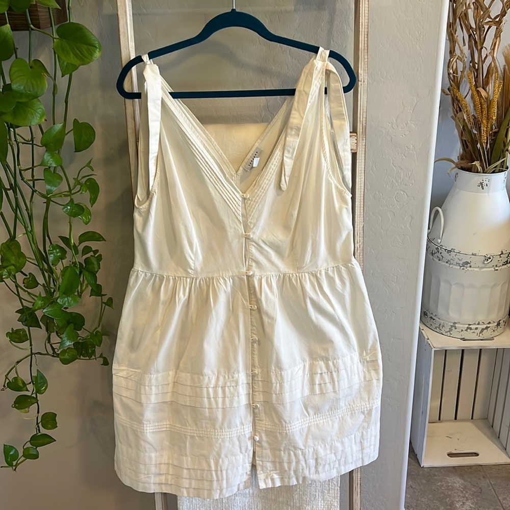 Button Down White Linen Topshop Dress